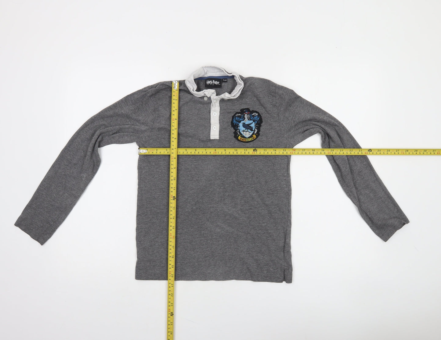 Harry Potter Boys Grey Ravenclaw Long Sleeve Henley T-Shirt 11-12 Years