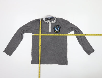 Harry Potter Boys Grey Ravenclaw Long Sleeve Henley T-Shirt 11-12 Years