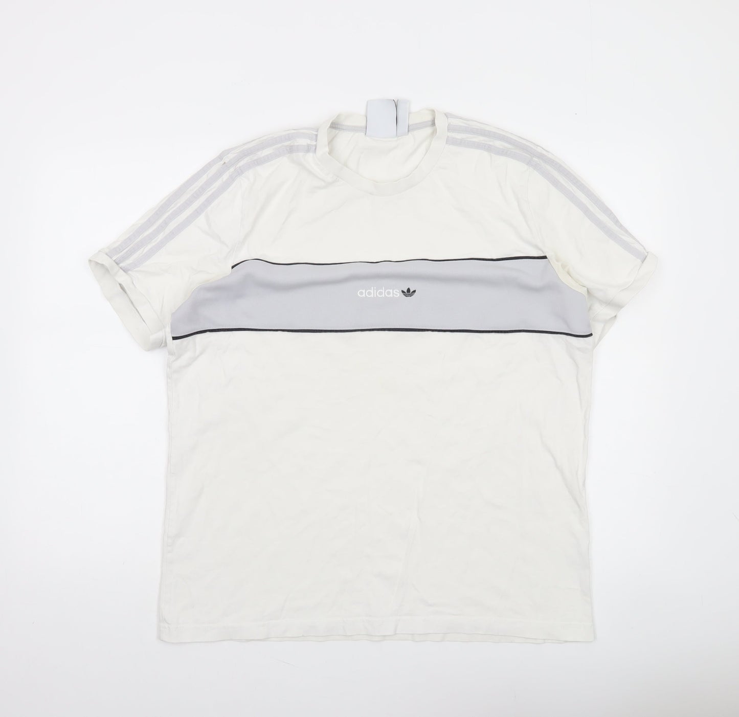 Mens UK Size L adidas White  T-Shirt
