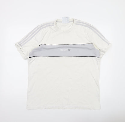 Mens UK Size L adidas White  T-Shirt