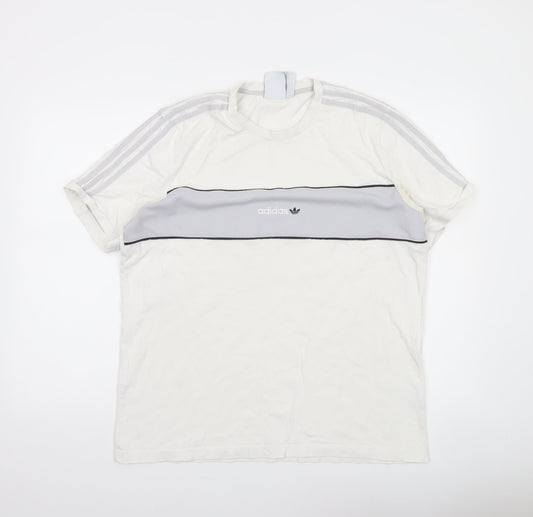 Mens UK Size L adidas White  T-Shirt