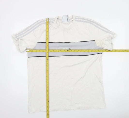 Mens UK Size L adidas White  T-Shirt
