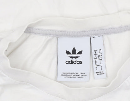 Mens UK Size L adidas White  T-Shirt