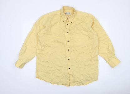 Butler & Webb Men's Yellow Button-Down Long Sleeve Shirt Size M