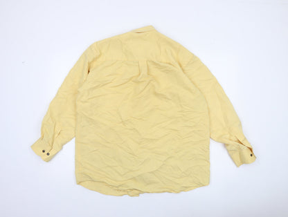 Butler & Webb Men's Yellow Button-Down Long Sleeve Shirt Size M