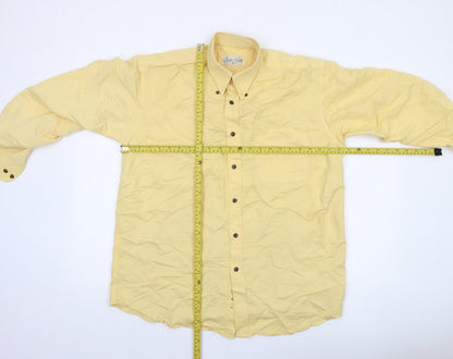 Butler & Webb Men's Yellow Button-Down Long Sleeve Shirt Size M