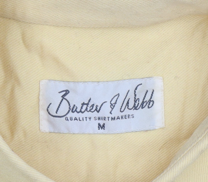 Butler & Webb Men's Yellow Button-Down Long Sleeve Shirt Size M