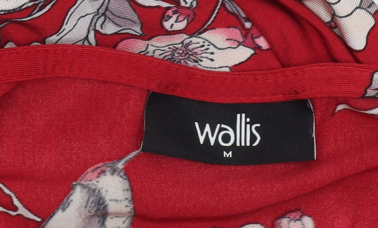 Wallis Women’s Red Floral 3/4 Sleeve Tunic Blouse Size 12