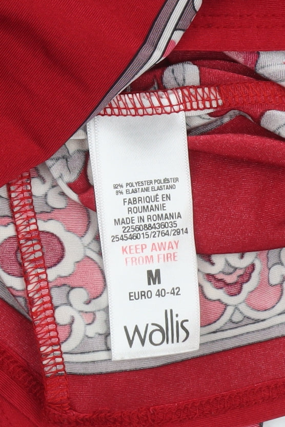 Wallis Women’s Red Floral 3/4 Sleeve Tunic Blouse Size 12
