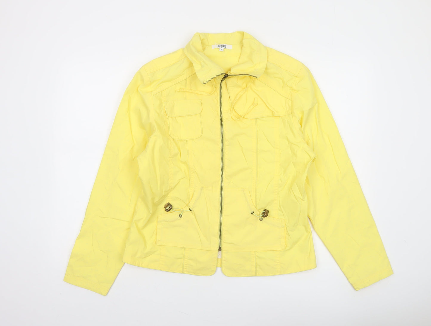 Mystify Women's Yellow Full Zip Short Casual Jacket Size 16