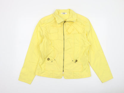 Mystify Women's Yellow Full Zip Short Casual Jacket Size 16