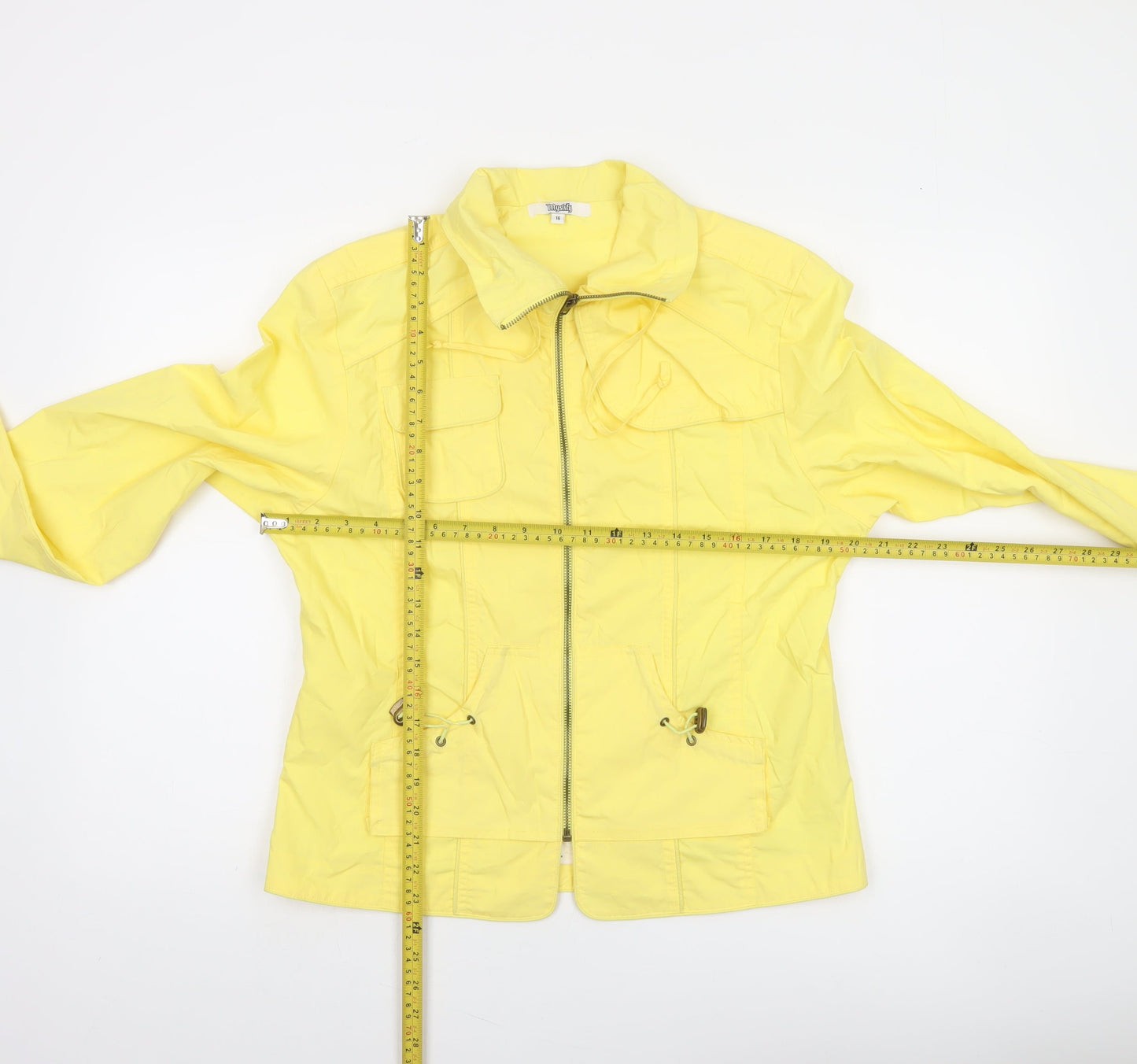 Mystify Women's Yellow Full Zip Short Casual Jacket Size 16