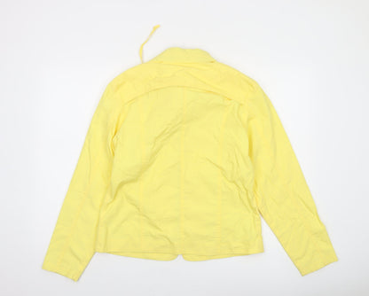 Mystify Women's Yellow Full Zip Short Casual Jacket Size 16