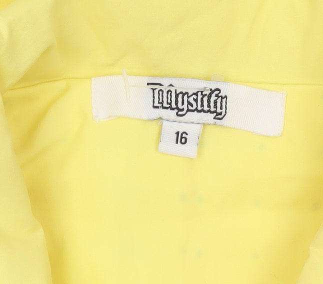 Mystify Women's Yellow Full Zip Short Casual Jacket Size 16