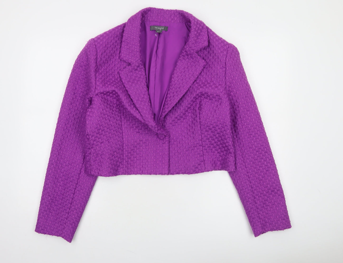 Primark Women’s Purple Cropped Blazer Jacket Size 16 Classic Style