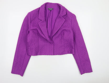 Primark Women’s Purple Cropped Blazer Jacket Size 16 Classic Style