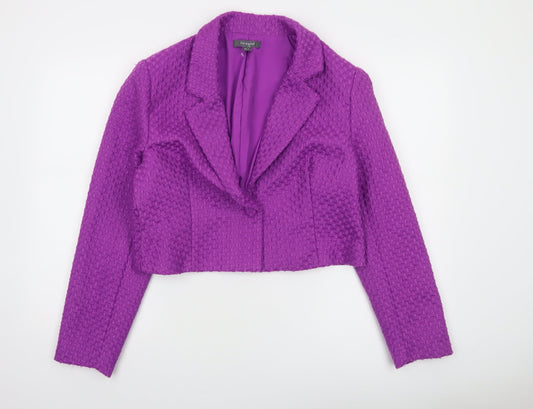 Primark Women’s Purple Cropped Blazer Jacket Size 16 Classic Style