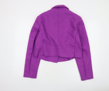 Primark Women’s Purple Cropped Blazer Jacket Size 16 Classic Style
