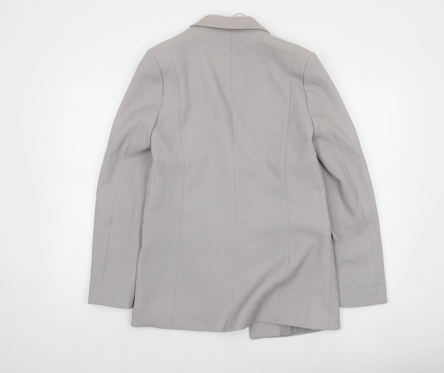 Oasis Women's Grey Shawl Lapel Single-Breasted Blazer UK 10