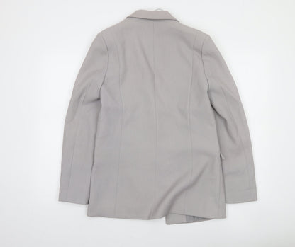 Oasis Women's Grey Shawl Lapel Single-Breasted Blazer UK 10