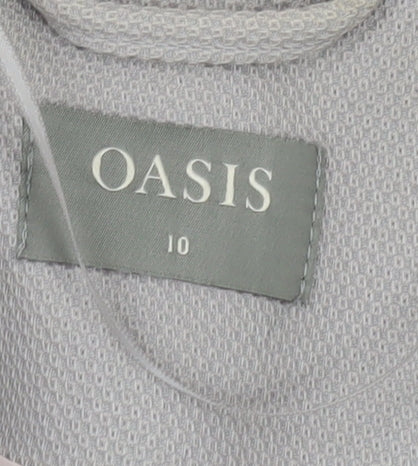 Oasis Women's Grey Shawl Lapel Single-Breasted Blazer UK 10