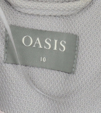 Oasis Women's Grey Shawl Lapel Single-Breasted Blazer UK 10