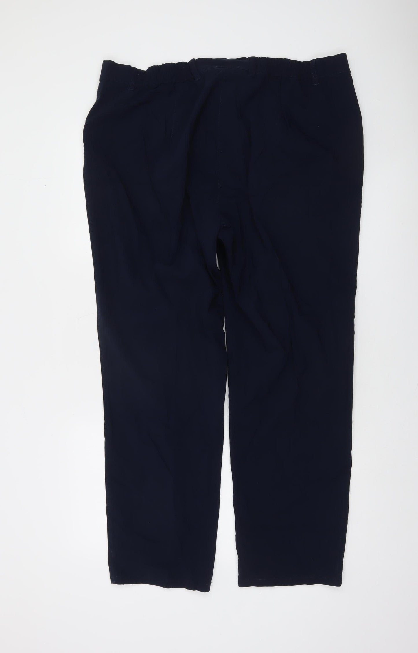 Ulla Popken Women's Blue Elastic Waist Straight Trousers Size 20
