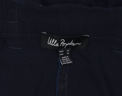Ulla Popken Women's Blue Elastic Waist Straight Trousers Size 20