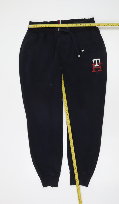 Tommy Hilfiger Men’s Navy Sweatpants Joggers L Logo Detail