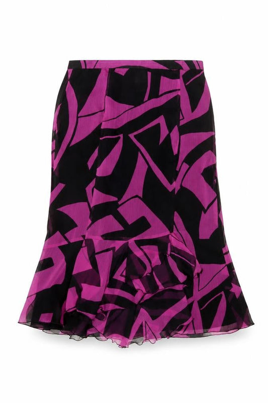Formula Joven Women's Multicoloured Flared Chiffon Knee Length Skirt Size 14