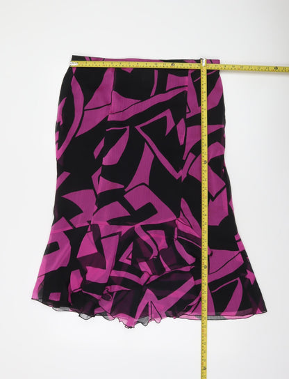 Formula Joven Women's Multicoloured Flared Chiffon Knee Length Skirt Size 14