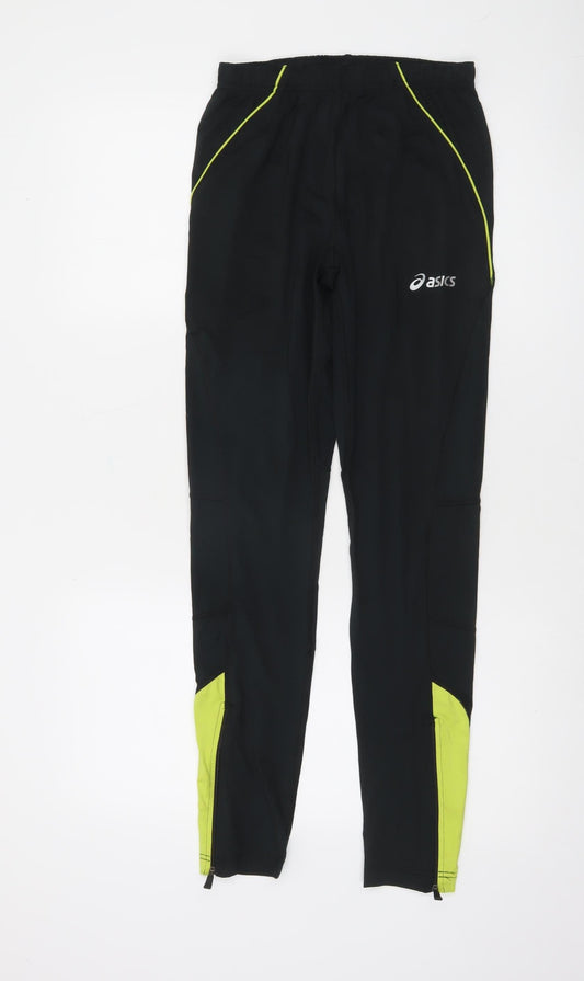 Asics Women's Black M Track Pants Reflective Quick Dry Slim Fit