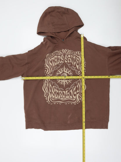 H&M Divided Brown Astrology Graphic Hoodie Women M Relaxed Fit