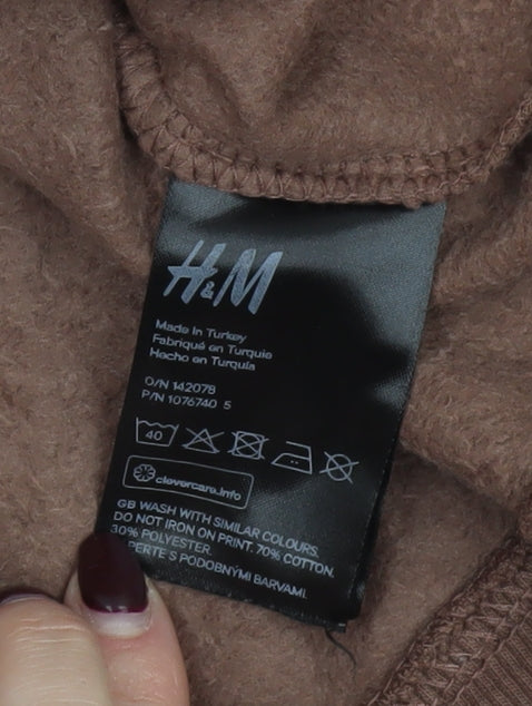 H&M Divided Brown Astrology Graphic Hoodie Women M Relaxed Fit