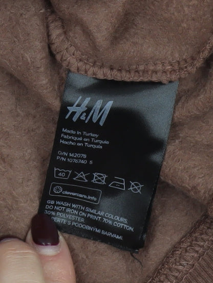 H&M Divided Brown Astrology Graphic Hoodie Women M Relaxed Fit
