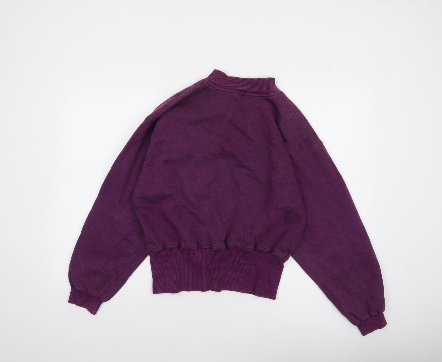 Ann Christine Womens Purple 1/2 Zip Sweatshirt S Cotton Blend