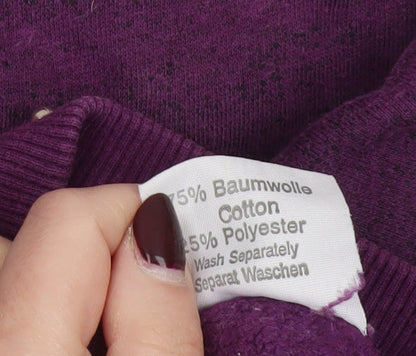 Ann Christine Womens Purple 1/2 Zip Sweatshirt S Cotton Blend