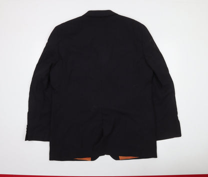 Remus Uomo Men’s Black Pinstripe Blazer Jacket 44 Regular Wool Blend