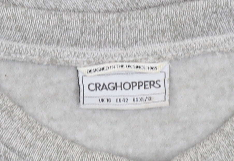 Craghoppers Women Grey Crew Neck Long Sleeve Sweatshirt UK16