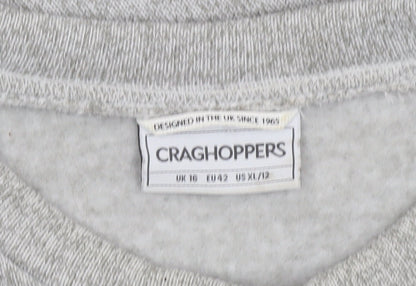 Craghoppers Women Grey Crew Neck Long Sleeve Sweatshirt UK16