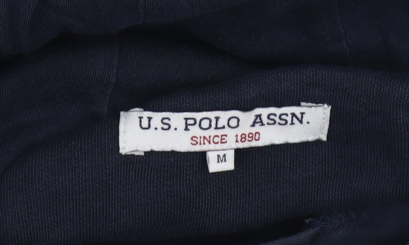 U.S. Polo Assn. Men Blue Pullover Logo Hoodie Size M