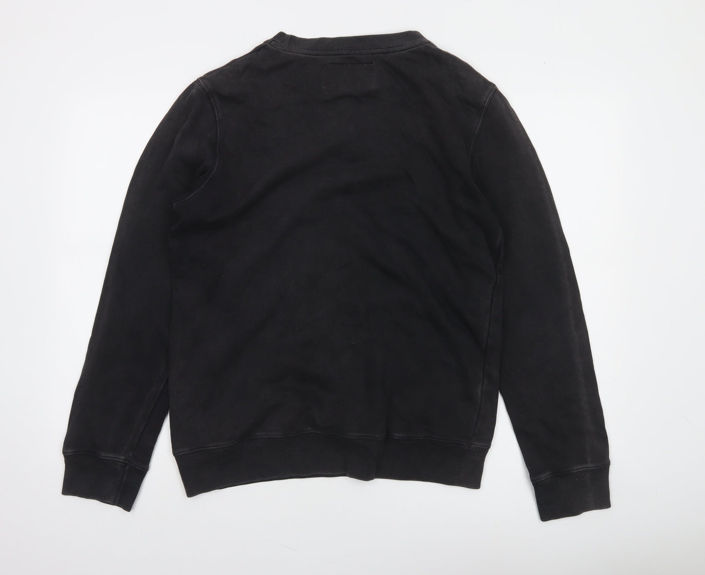SinStar Mens Black Studded Logo Crew Neck Sweatshirt Size L