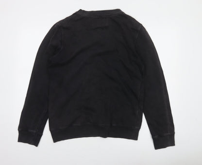 SinStar Mens Black Studded Logo Crew Neck Sweatshirt Size L