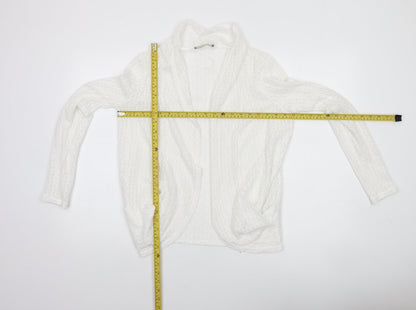 Oasis Women’s White Knit Open Jacket Size S Classic Style