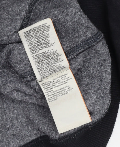 Superdry Womens Black Pullover Hoodie L Vintage Graphic Cotton Blend