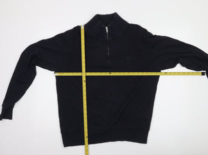 GANT Men’s Blue Cotton Half Zip High Neck Jumper Size L