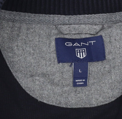 GANT Men’s Blue Cotton Half Zip High Neck Jumper Size L
