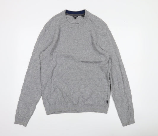 Ted Baker Men's Grey M Cable-Knit Crew Neck Pullover Jumper