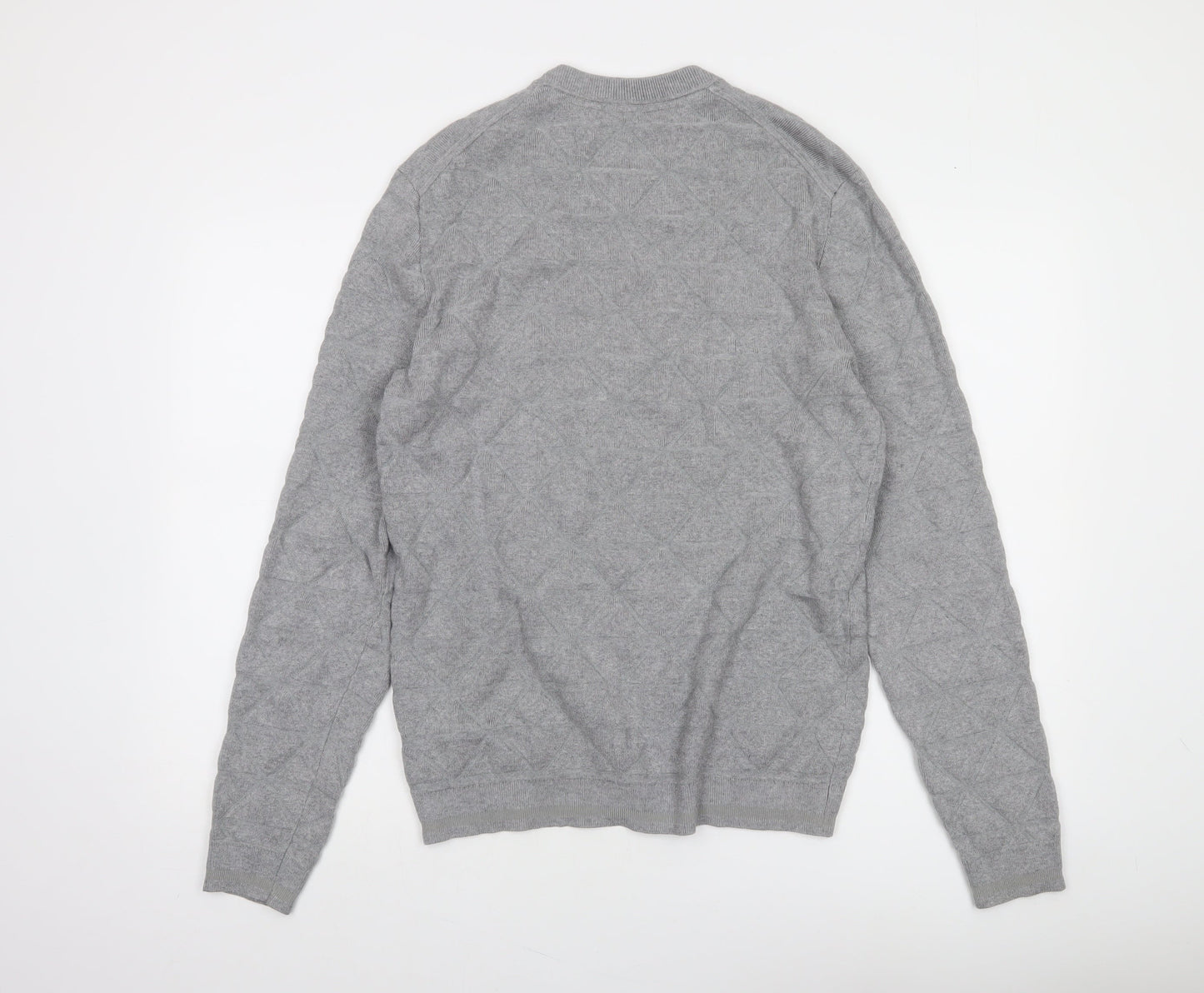 Ted Baker Men's Grey M Cable-Knit Crew Neck Pullover Jumper