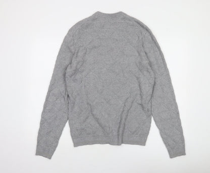 Ted Baker Men's Grey M Cable-Knit Crew Neck Pullover Jumper